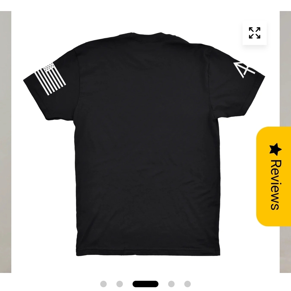 Men's Black Graphic Tee with Flag Design